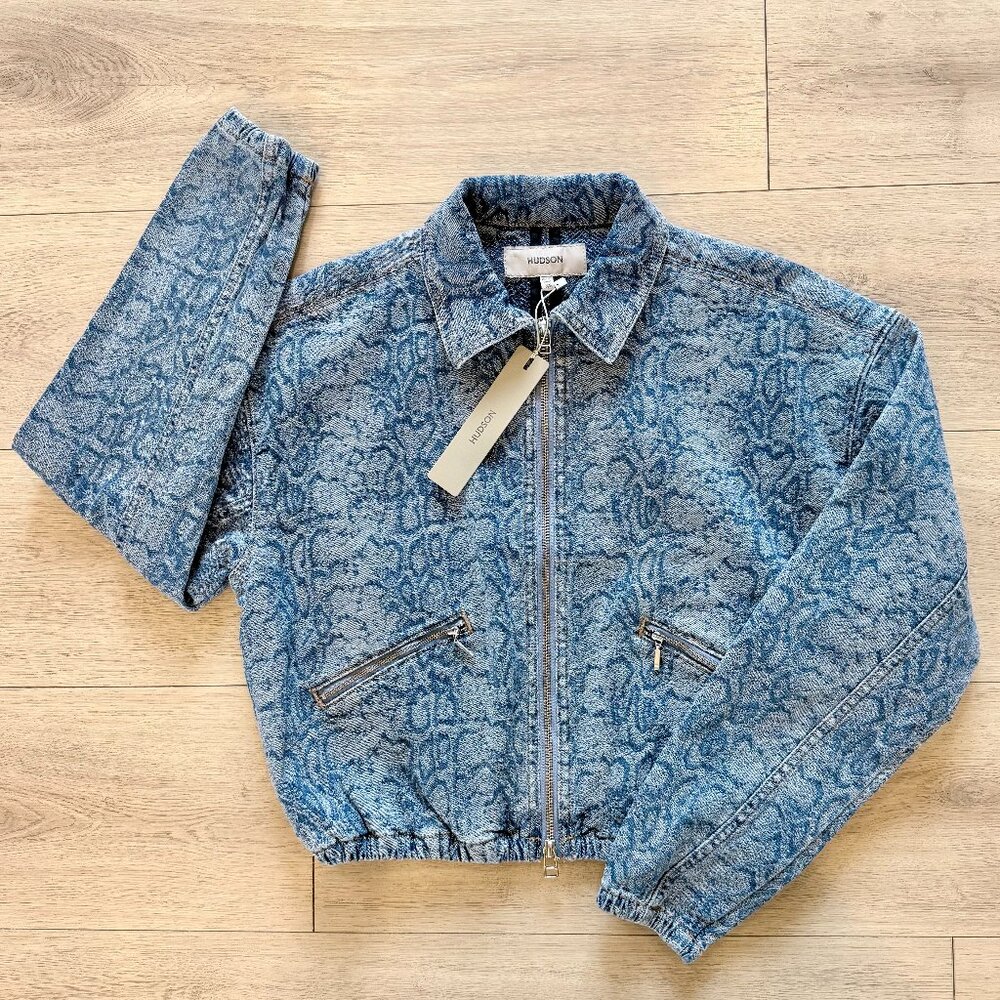 Hudson Women's Cropped Zip-Up Jean Jacket